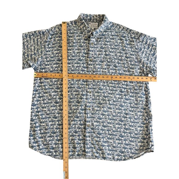 COLUMBIA~ Mens Casual Cotton Button-Up Shirt ~ Nature Print Short Sleeve~XXL - Picture 4 of 10